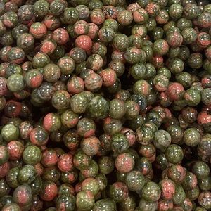 Unakite Gemstone Stretchy Bracelet 10mm